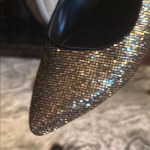 Nina Gold Glitter Slingback Heels